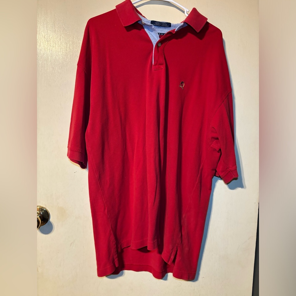 Vintage Tommy Hilfiger Polo Short Sleeve Men's Red Classic 90's Y2K Size XXL